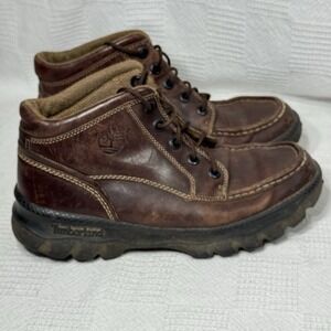 Timberland Men's Brown Leather‎ Hiking Work Waterproof Boots Size 10.5